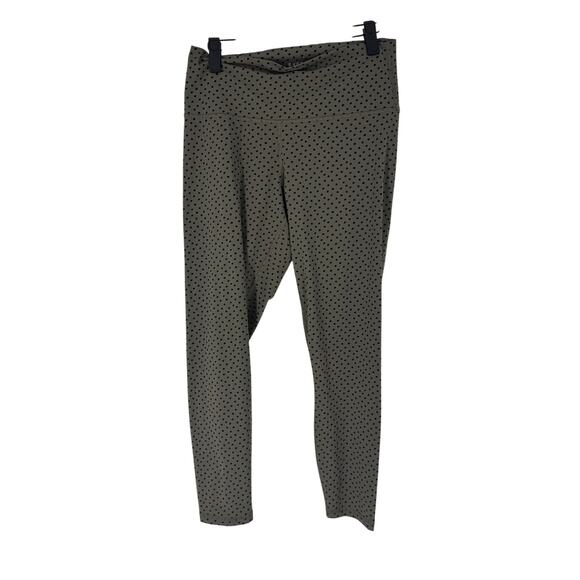 Everlane Polka Dot Perform Ankle Leggings Taupe Grey - Picture 3 of 5